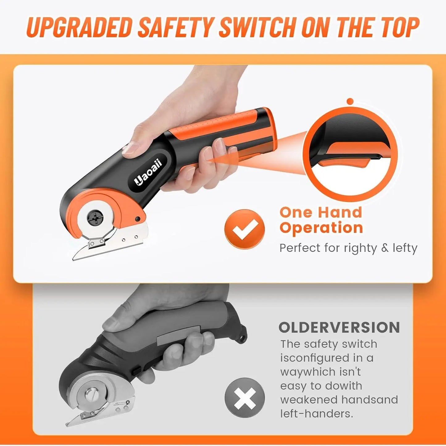 Rechargeable Cordless Scissors Cardboard Cutter Rotary Electric Cardboard Box Cutter for Carpet Fabric Leather