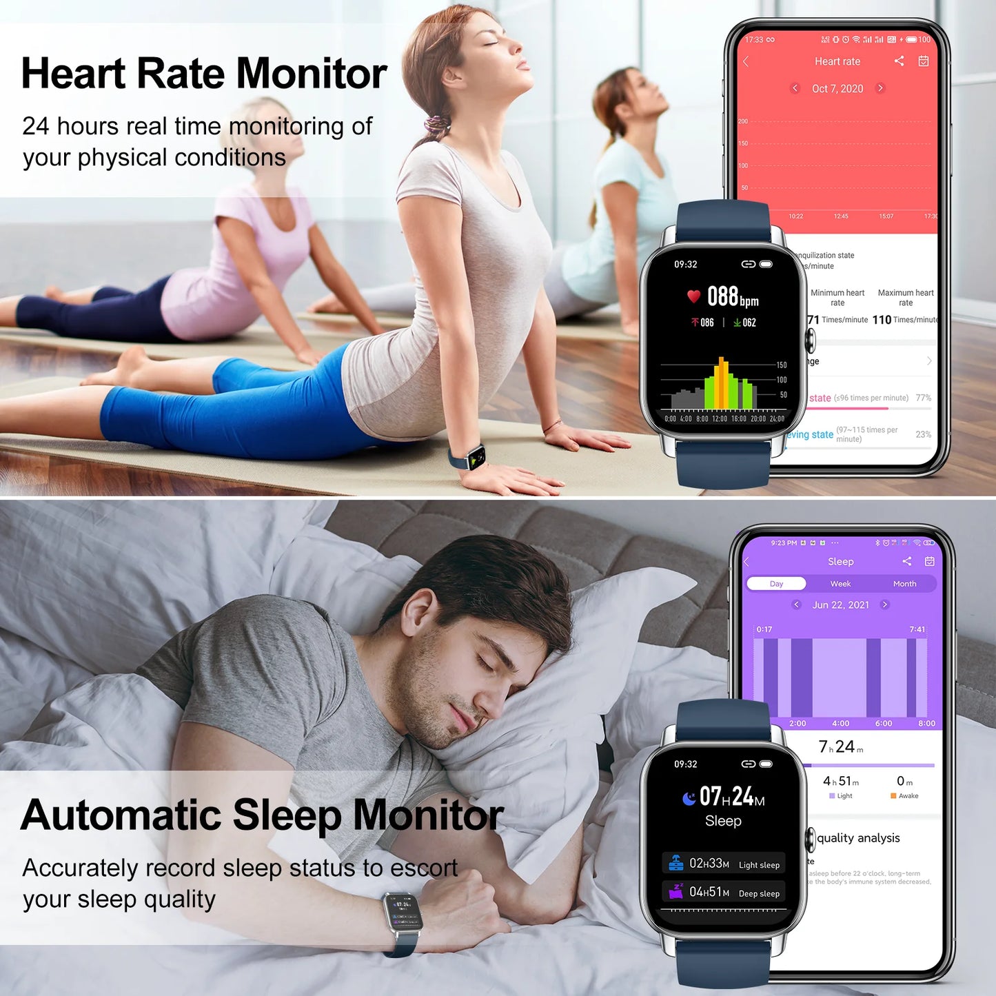 Bluetooth Smart Watch with Fitness Tracking, Calls & Notifications