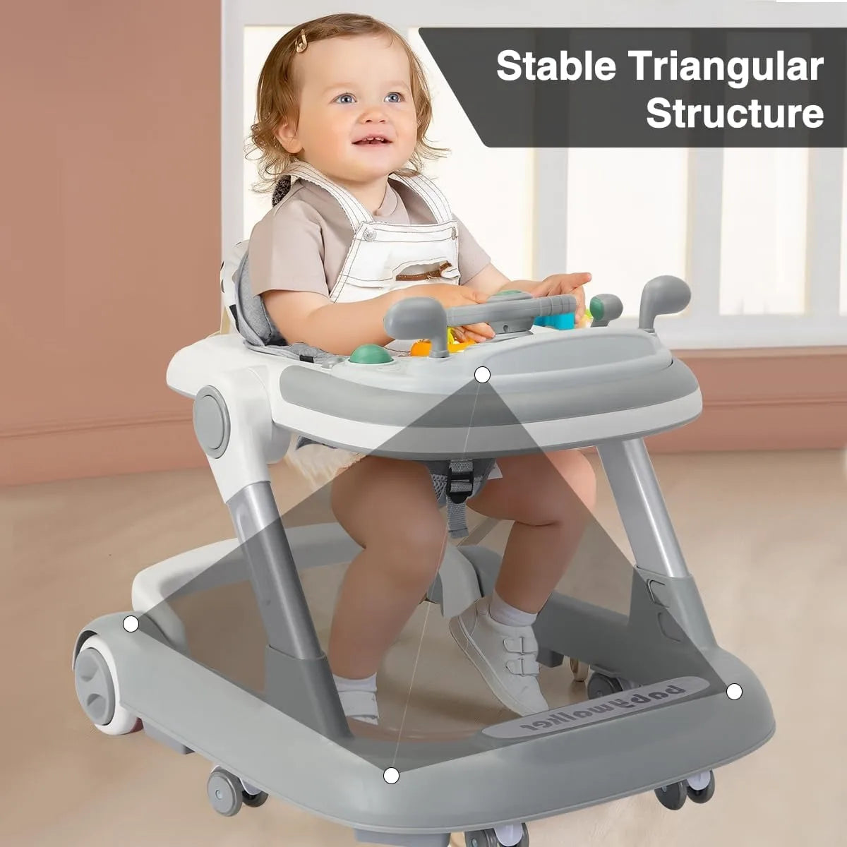 2 In 1 Baby Walker Removable Feeding Tray And Music Tray