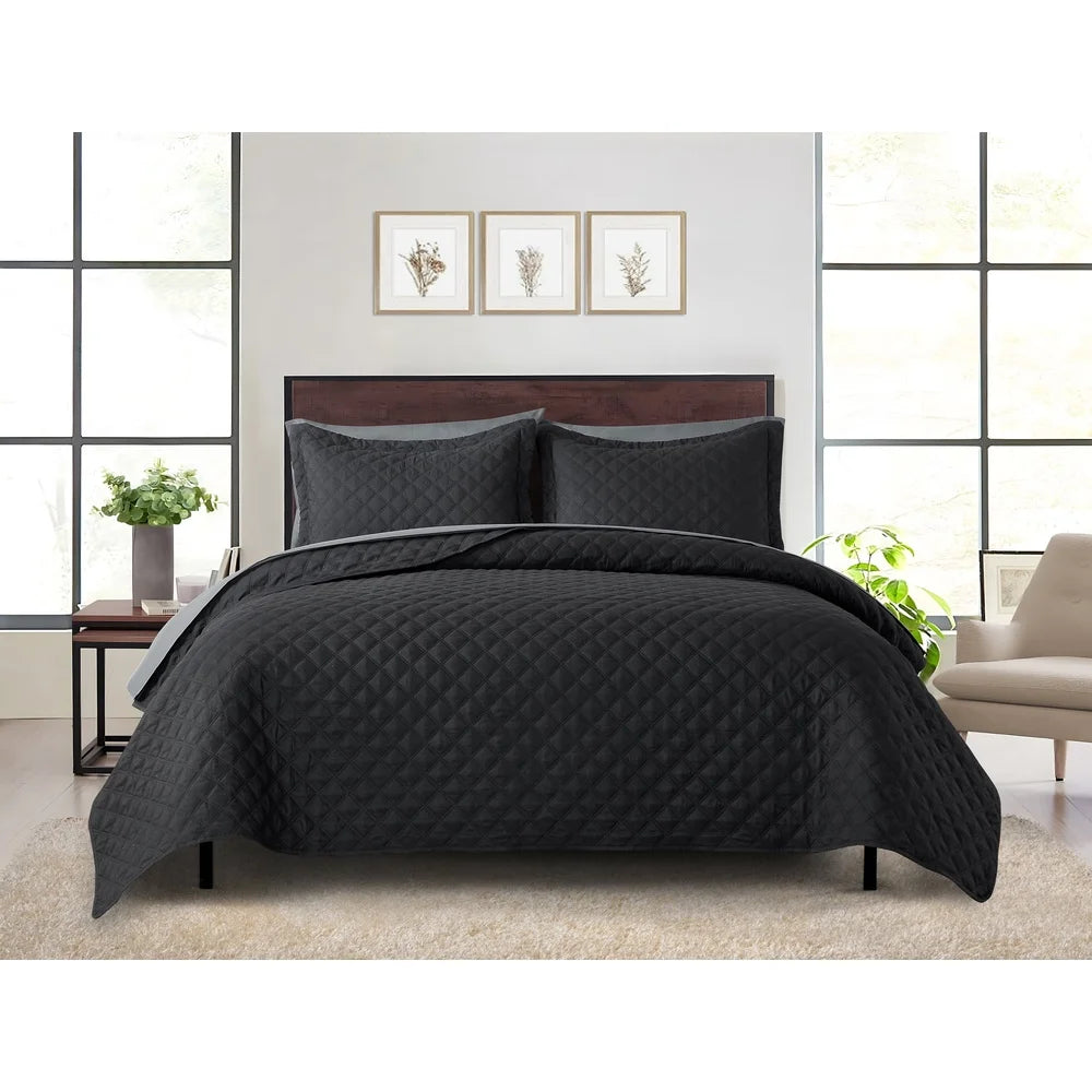 Luxury 7 Piece King Reversible Comforter Set All Seasons