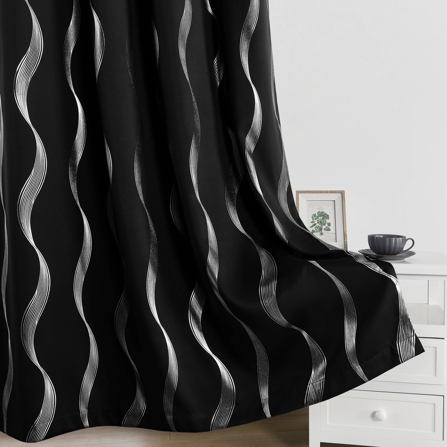 Luxury Blackout Wave Curtain Panel Set