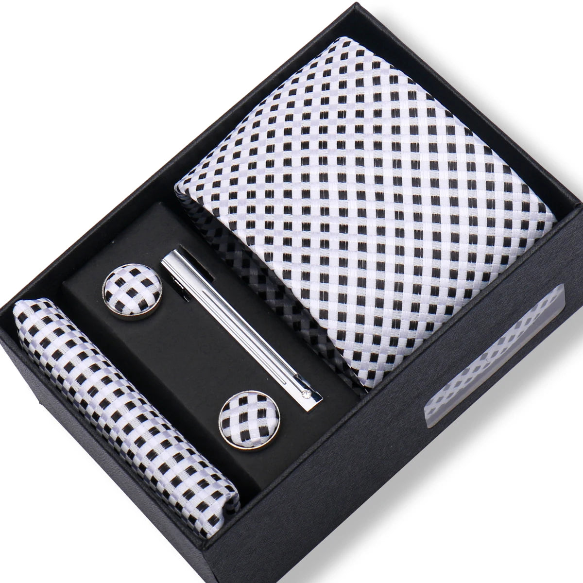 Tie Men With Box Top Quality Business Ties Hanky Cufflink Set Clips Green Necktie Corbatas For Men Wedding In Gift Box Gravatas