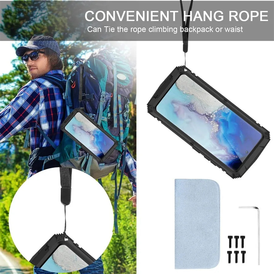 Rugged Shockproof Case for Samsung S25 Edge S24 Plus S23 Plus S25 Ultra Aluminum Metal Protective Cover