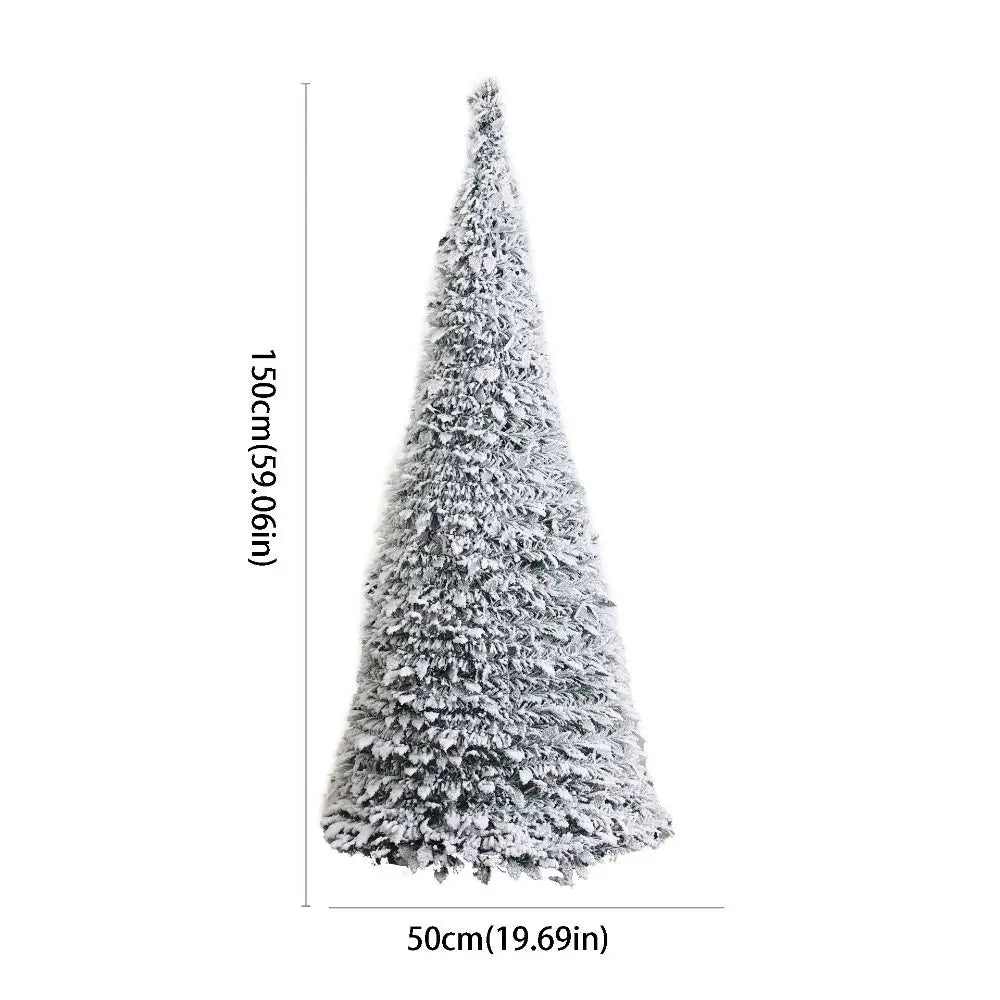 Foldable Snow Flocking Christmas Tree Space Saving Snowy Decor Collapsible Tree New Design With LED Xmas Tree Winter Season