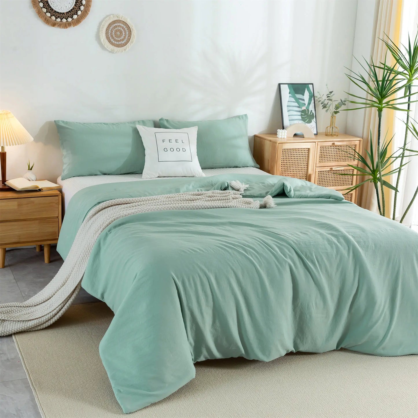 Soft Reversible Washable Bedding Comforter Sets ,Luxury Fluffy Microfiber Skin-friendly Comforter for All Season