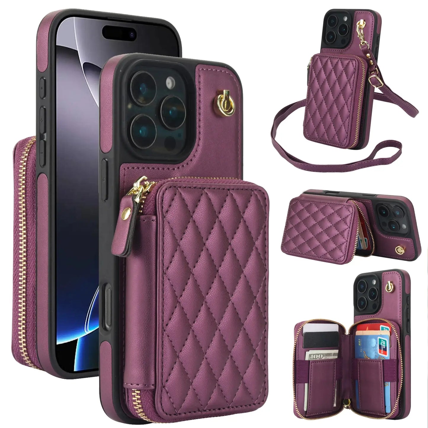 Crossbody Wallet Phone Case for iPhone