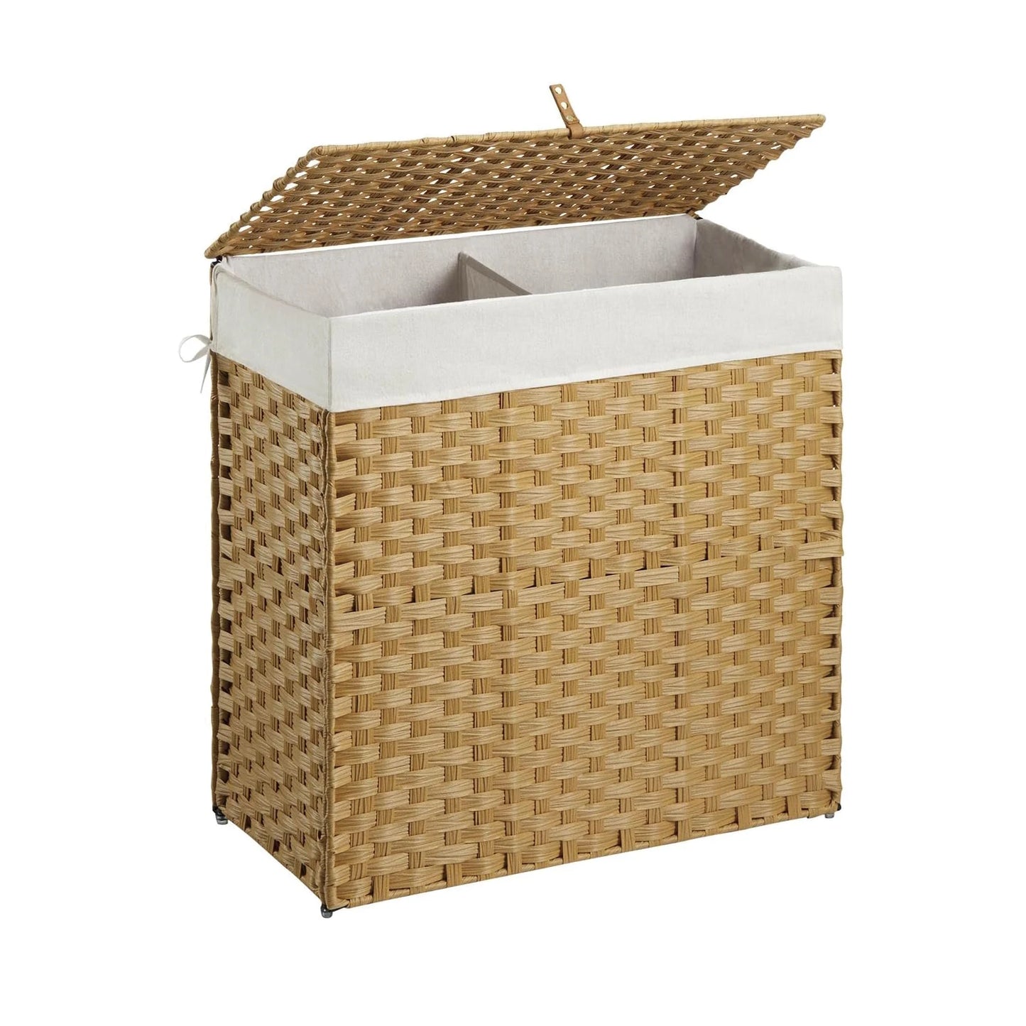 Wicker Laundry Hamper with Lid.Large-Capacity Handwoven Laundry Basket
