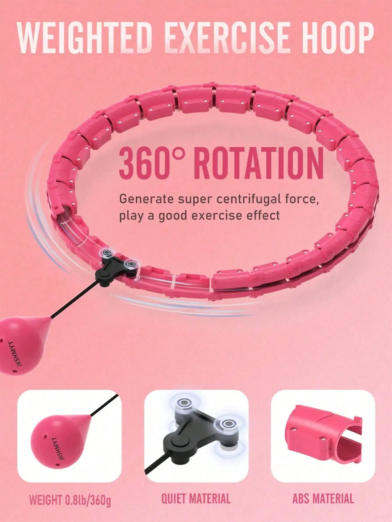 Smart Weighted Fitness Hula Hoop. Adjustable Waist Training Exercise Hoop with Detachable Links