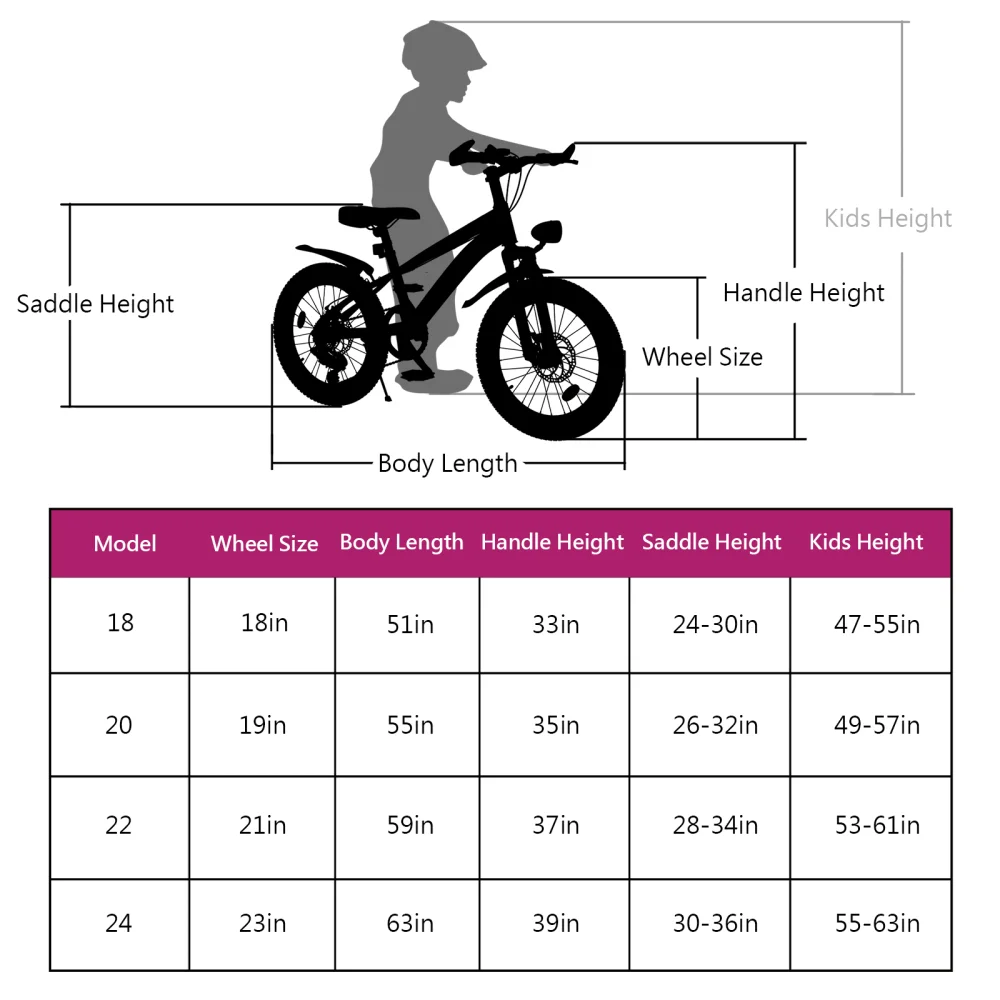 FKZNPJ 20-Inch Kids Mountain Bike . 7-Speed Bicycle with Front Suspension, Dual Disc Brakes & Adjustable Seat