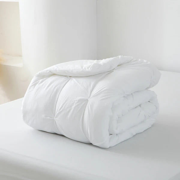3 Pieces Pintuck Bedding Set with 1 Down Alternative Comforter and 2 Pillow Shams, White