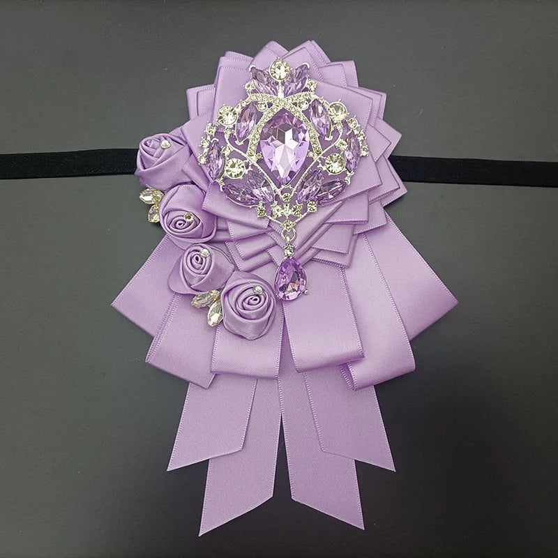 Luxury Handmade Jeweled Men’s Bow Tie | Premium Crystal Brooch Formal Wedding & Business Bow Tie