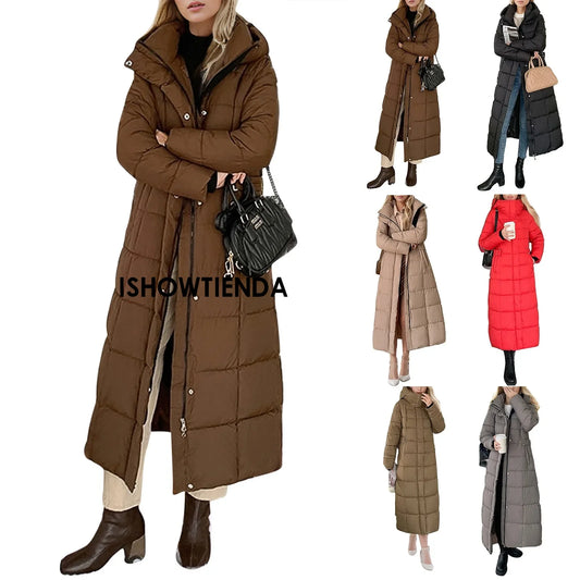 Black Winter Coat For Women Korean Oversized Hooded Parka