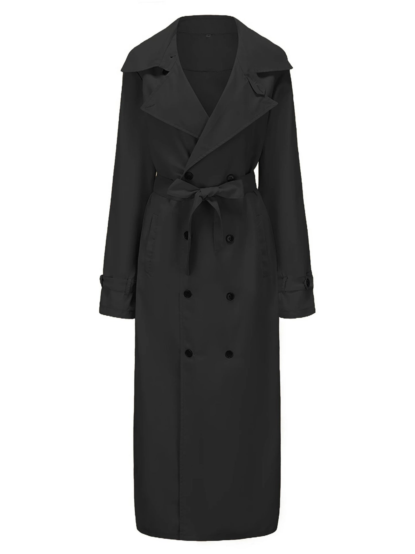 Men s Classic Wool Blend Trench Coat with Removable Belt and Notched Lapel Collar Warm Winter Overcoat Jacket