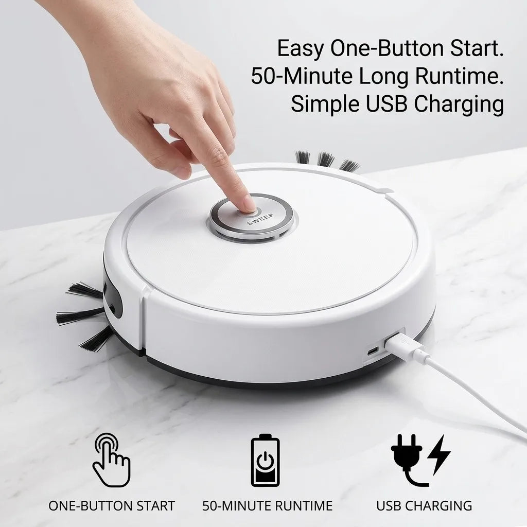 Ultra-Slim Robot Vacuum Cleaner | 4.5cm Smart Home Vacuum