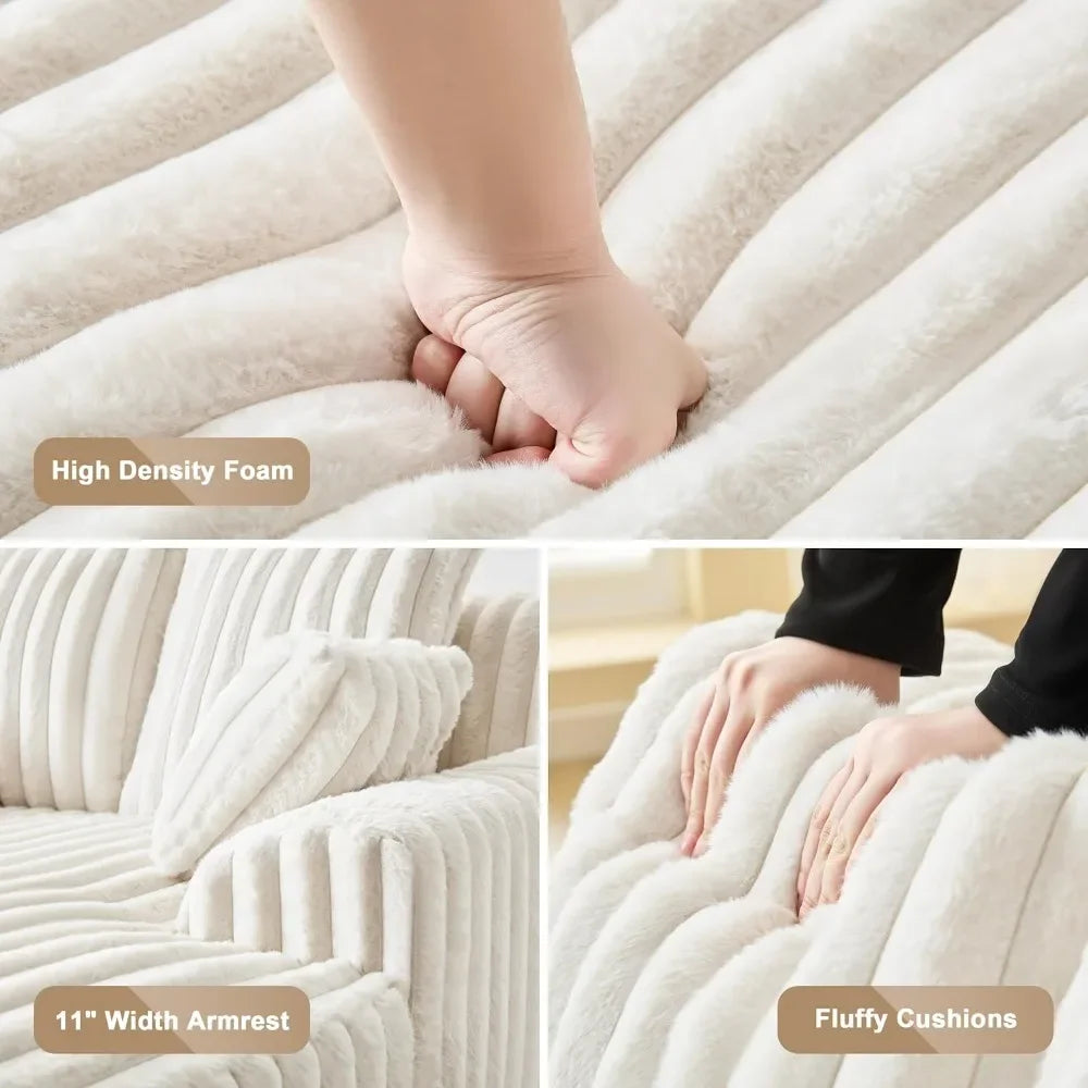 53.5”W Oversized Chaise Lounge Chair Indoor, Boneless Couch Chair with 4 Pillows, Comfy Reading Chairs with Wide Arms,