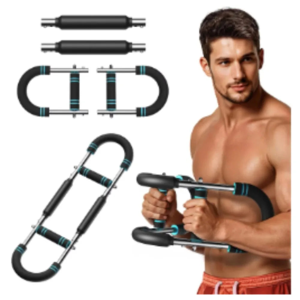 Adjustable Twister Arm Chest Trainer.5-Level Resistance Strength Training Bar 40–130 lbs