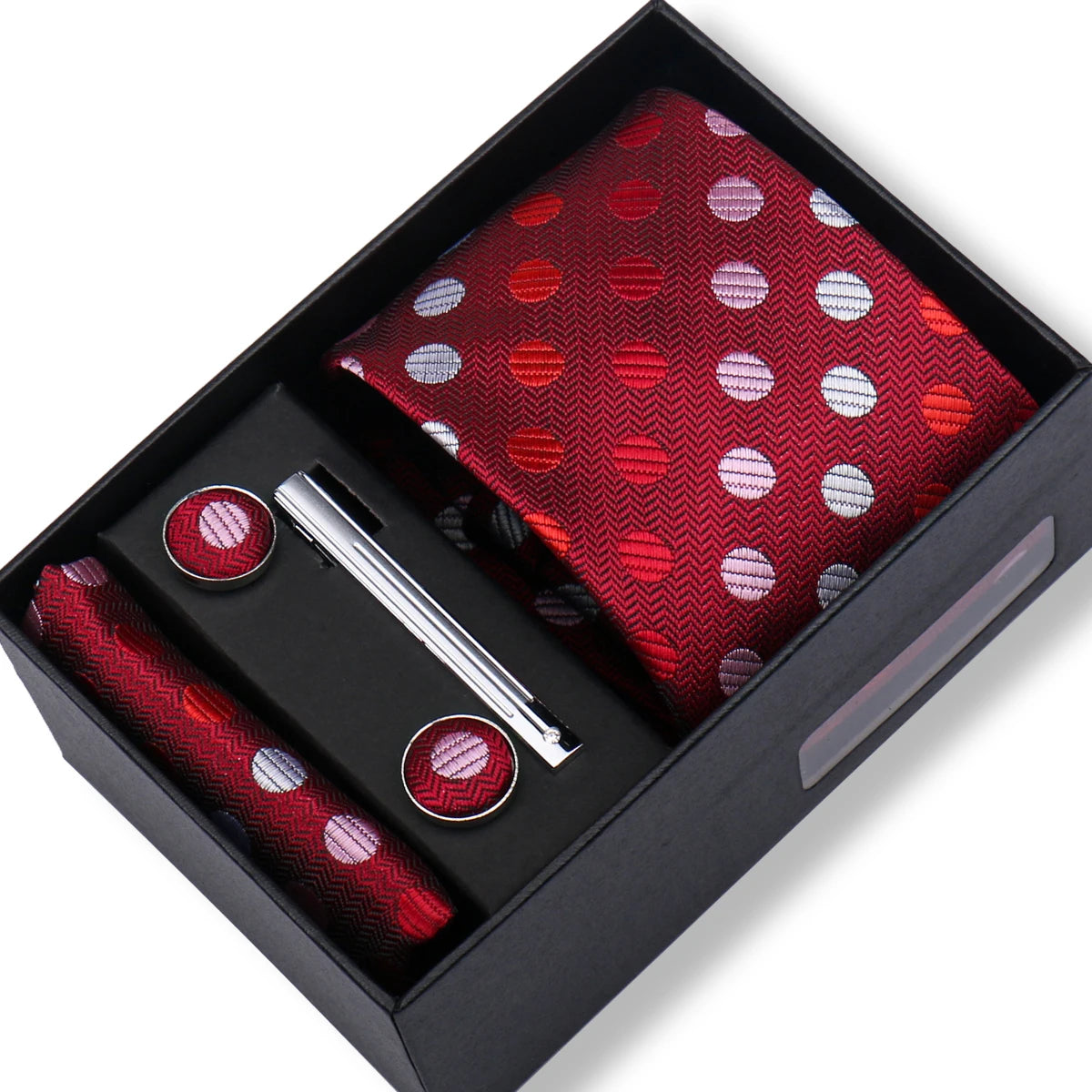 Tie Men With Box Top Quality Business Ties Hanky Cufflink Set Clips Green Necktie Corbatas For Men Wedding In Gift Box Gravatas