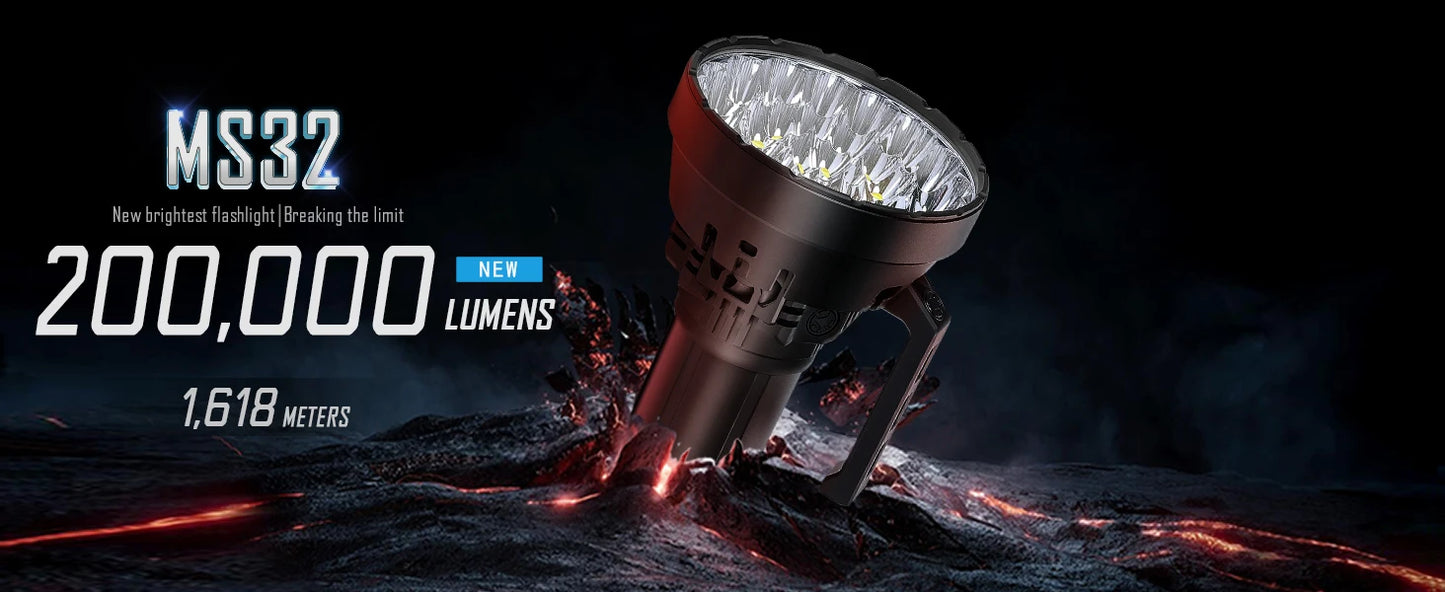 IMALENT MS32 200,000 Lumen Rechargeable Flashlight – Ultra Bright Long Range Searchlight  Product Description