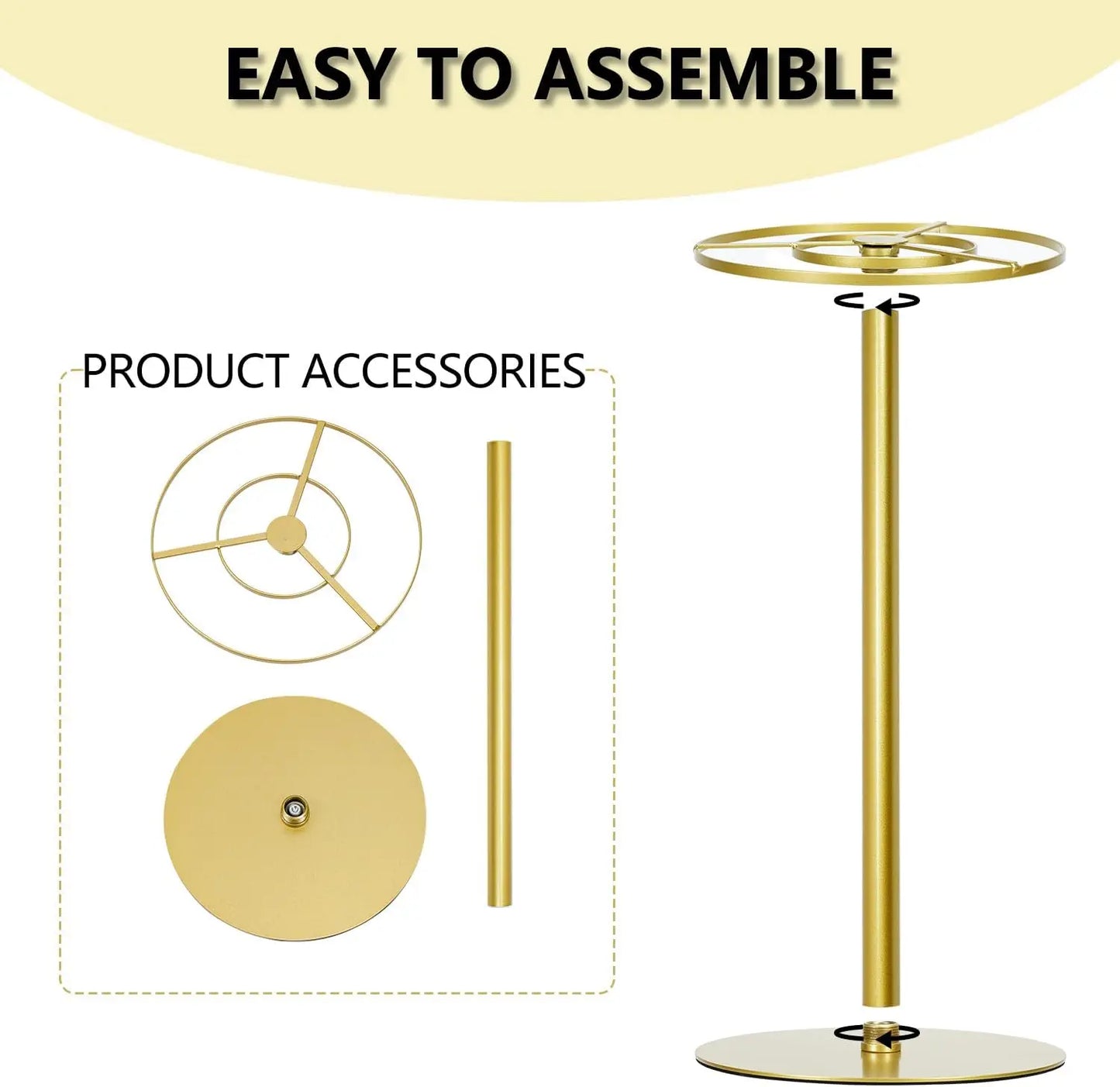 4-Piece Gold Metal Flower Stand Set . Elegant Wedding Centerpiece Stands for Floral Arrangements, Parties & Event Décor