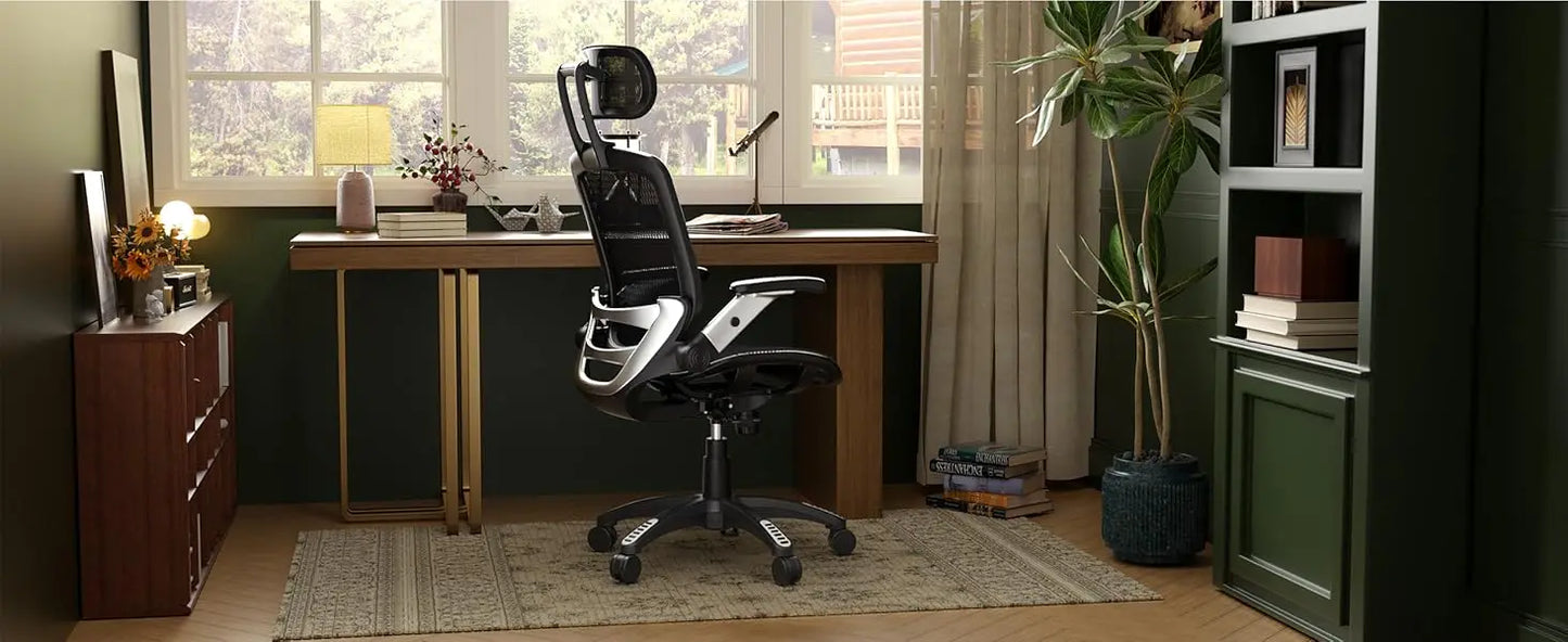 Ergonomic High Back Office Chair with Headrest & Flip Up Arms