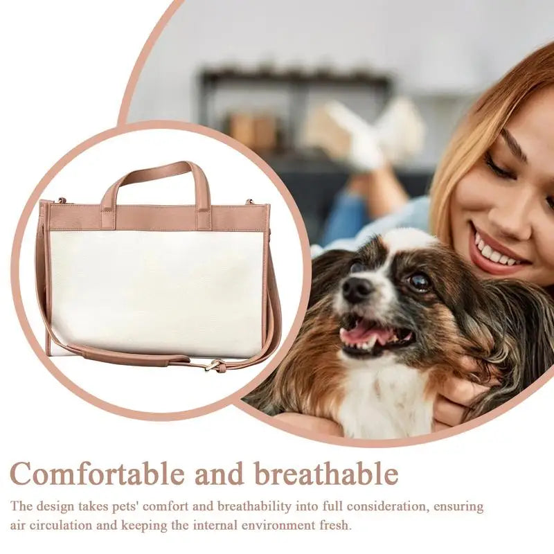 Luxury Soft-Sided Pet Carrier Tote . Stylish Travel Bag for Small Dogs & Cats