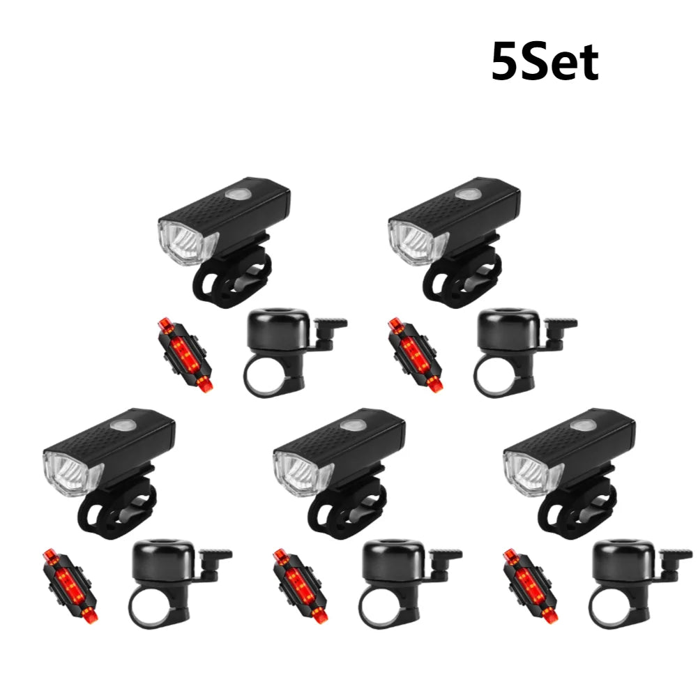 Portable Mountain Bike Front Rear Lights XPE LED Headlight