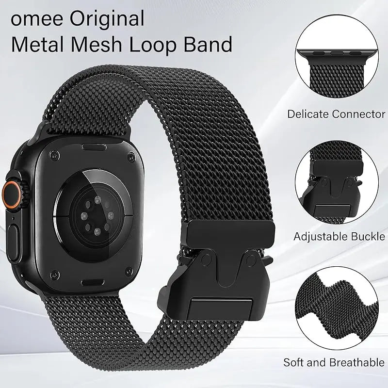 Milanese Magnetic Loop Band for Apple Watch . Stainless Steel Mesh Strap Compatible with 38mm–49mm Models