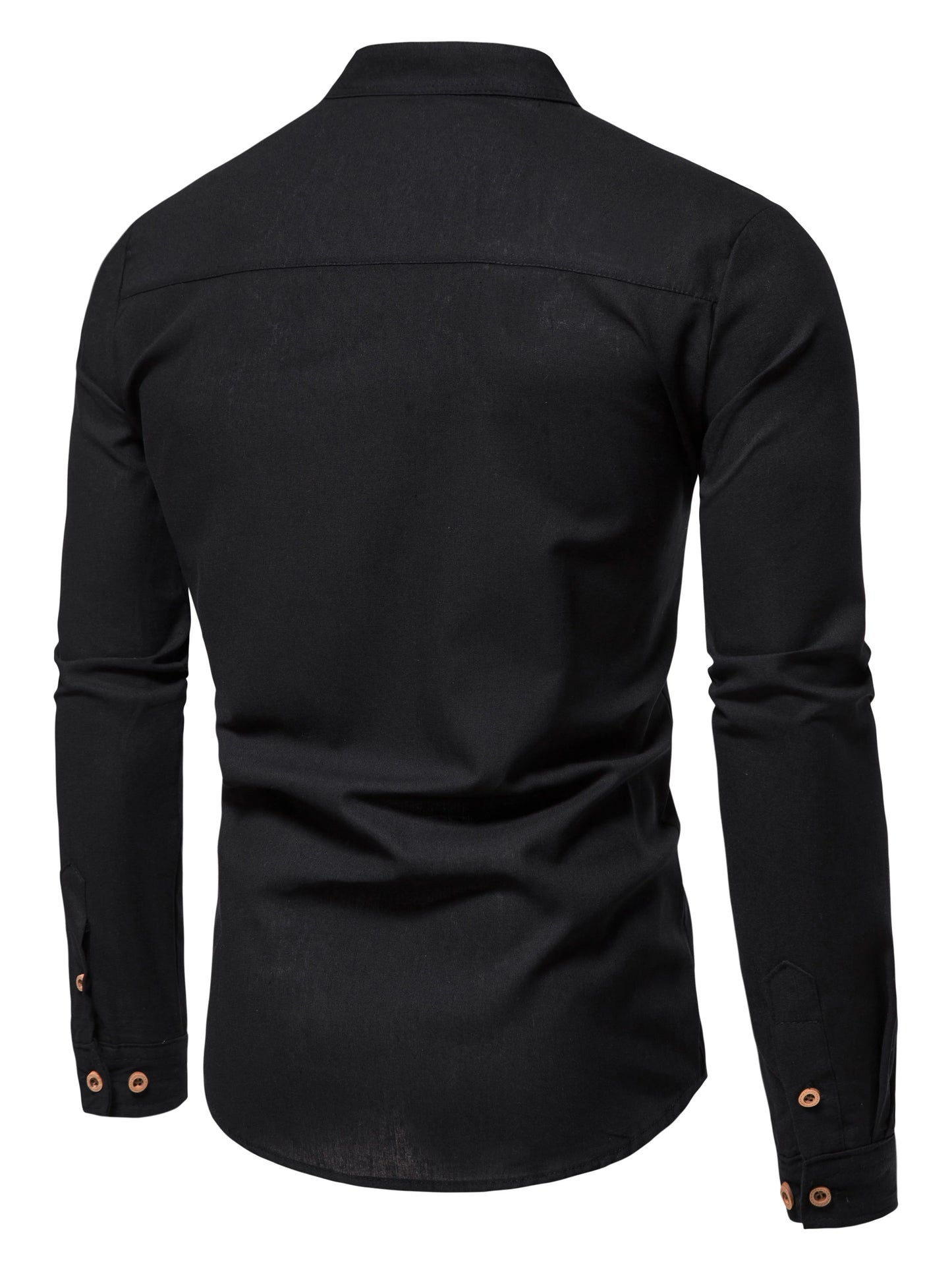 Men’s Elegant Long Sleeve Cotton Henley Shirt . Casual Slim Fit Pullover