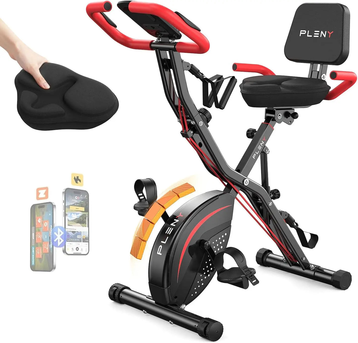 5-in-1 Foldable Exercise Bike with Adjustable Resistance for Home Cardio Workouts