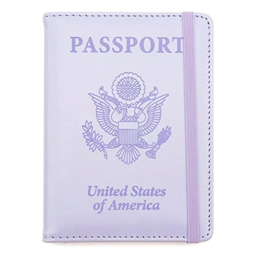 Passport Holder for Travel, Leather Passport Cover Wallet Case RFID Blocking Passport Book Holders for Travel Women Men Family