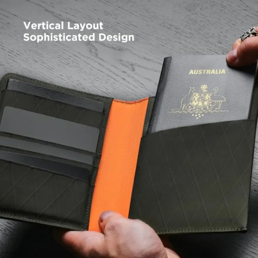 ARK Bifold Passport Wallet - Passport Holder with X-Pac VX21 Weatherproof Fabric, UV Proof, Passport Slot, 3 Card, Cash, Travle