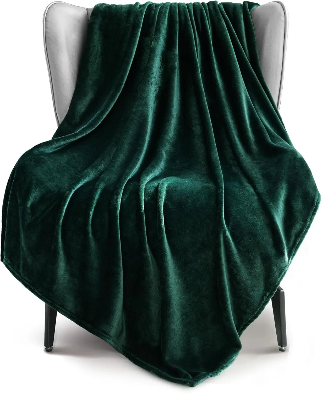 Fleece Throw XL Blanket for Couch, Sofa, Super Soft and Warm Forest Green Blankets, All Season, Cozy, Plush, Lightweight, 50x70