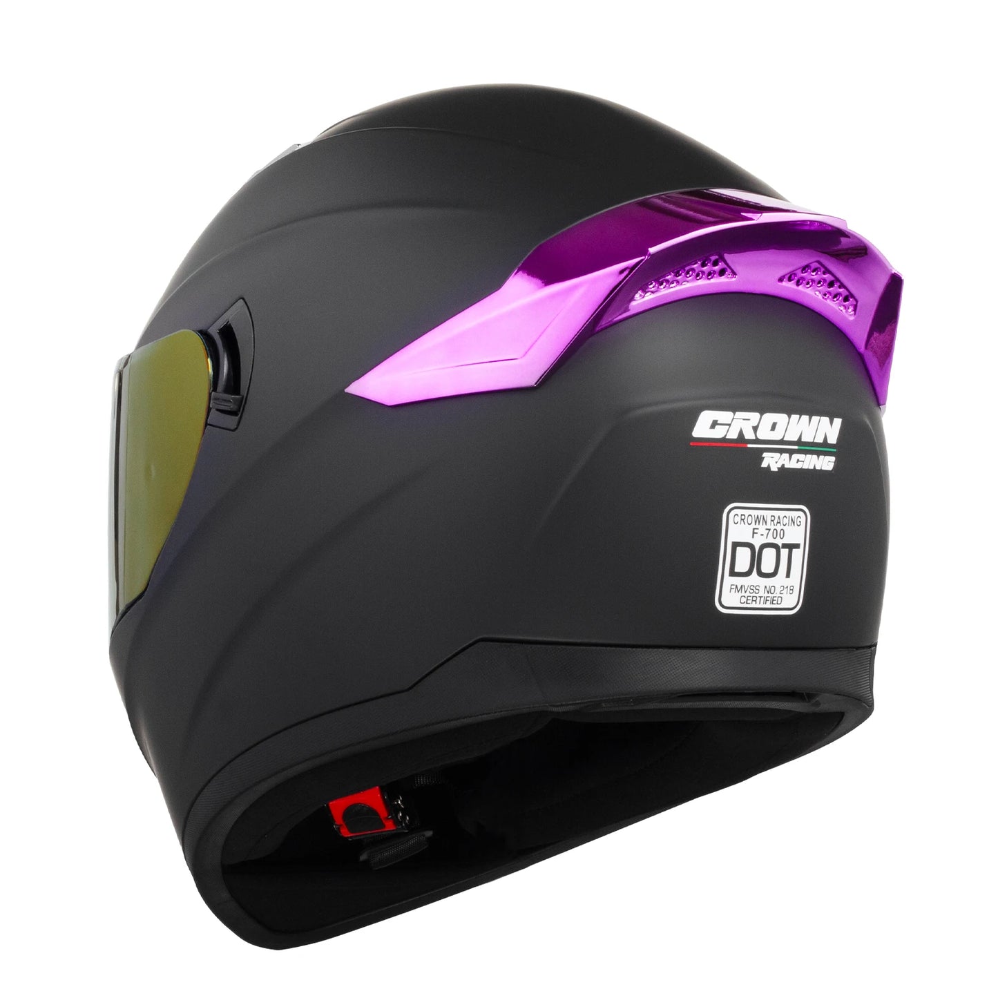 Crown Racing F-700 Full Face Motorcycle Helmet | Adult DOT-Style Street & Sport Bike Helmet with Tinted Visor