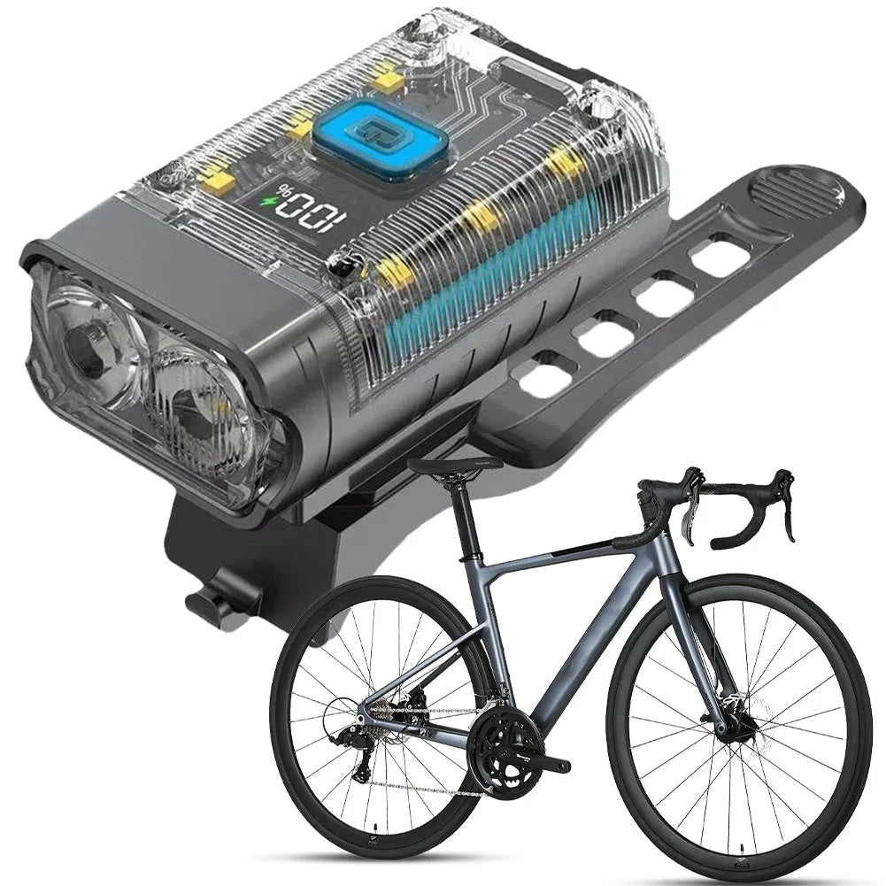LED Bicycle Front Light Bike Light IPX4 Waterproof Bicycle Headlight Rechargeable 360 Degree Rotating for Night Riding