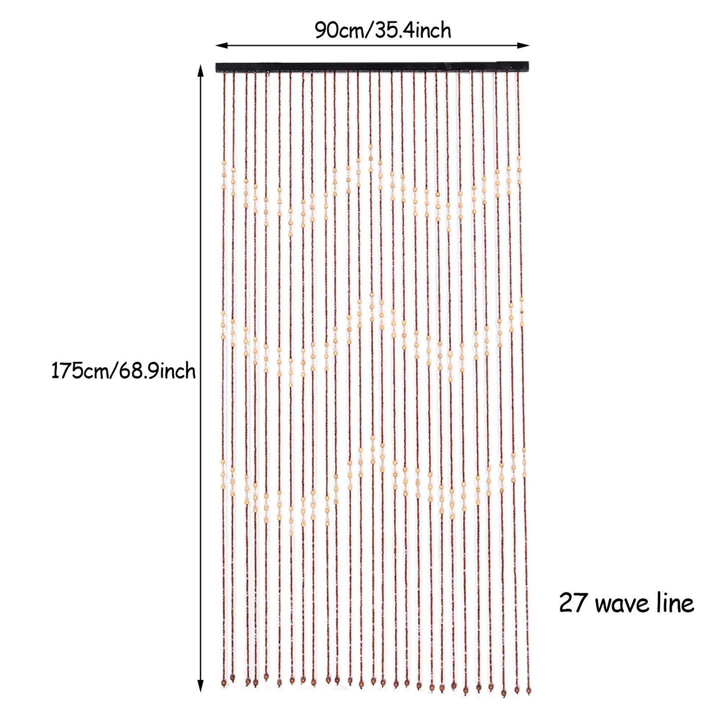 Wooden Bead Door Curtain.Boho Hanging Divider for Doorways & Closets