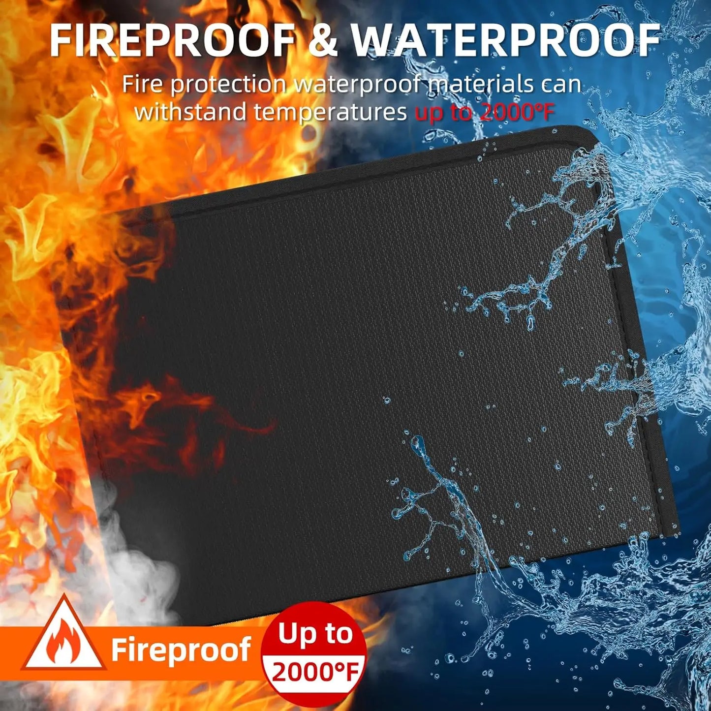 Fireproof & Waterproof Expanding File Organizer with 13 Pockets, Zipper Closure & Labeled Accordion Document Storage for Home, Office & Travel