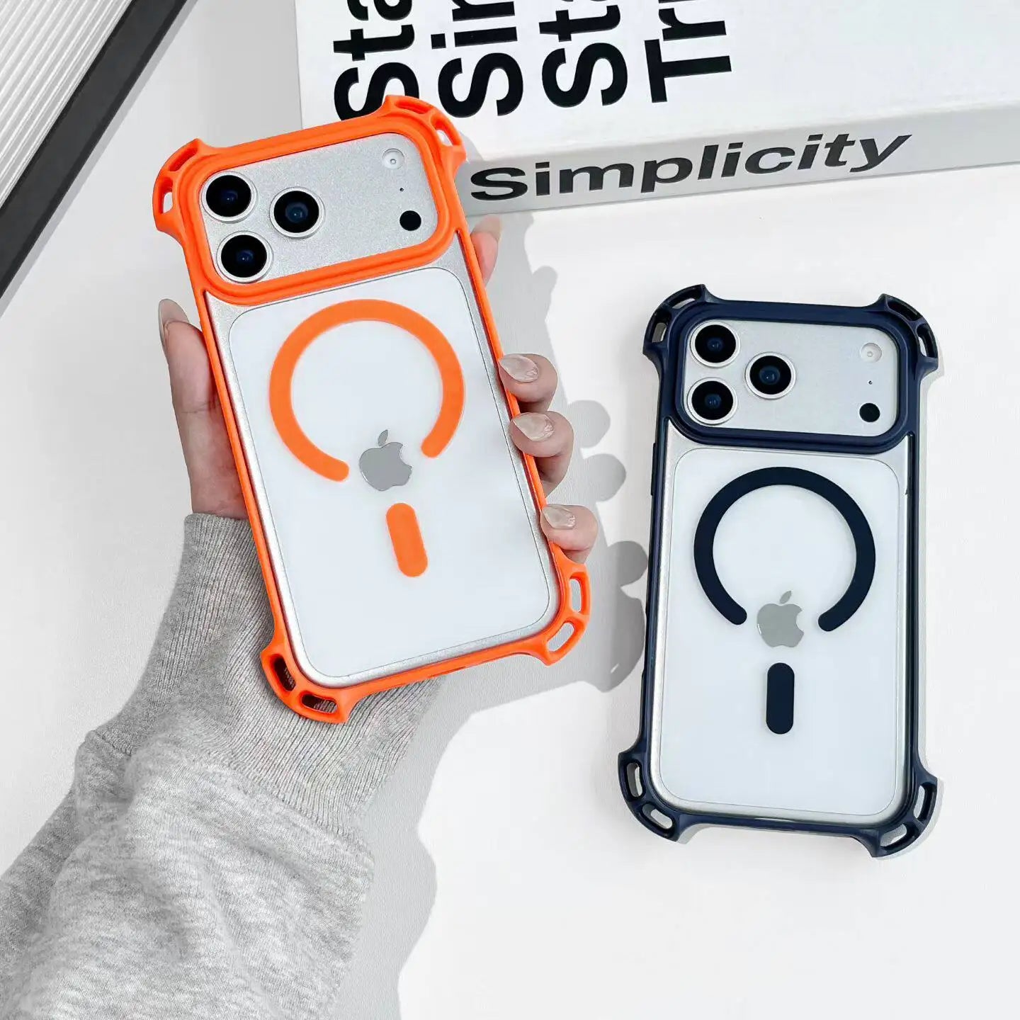 Clear Magnetic Protective Phone Case with Reinforced Corners