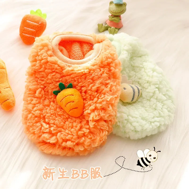 Winter Bunny Kitten Sweater Clothes Warm Velvet Small Animal Pullovers Rabbit Guinea pig Chinchillas Jacket mascotas Clothing