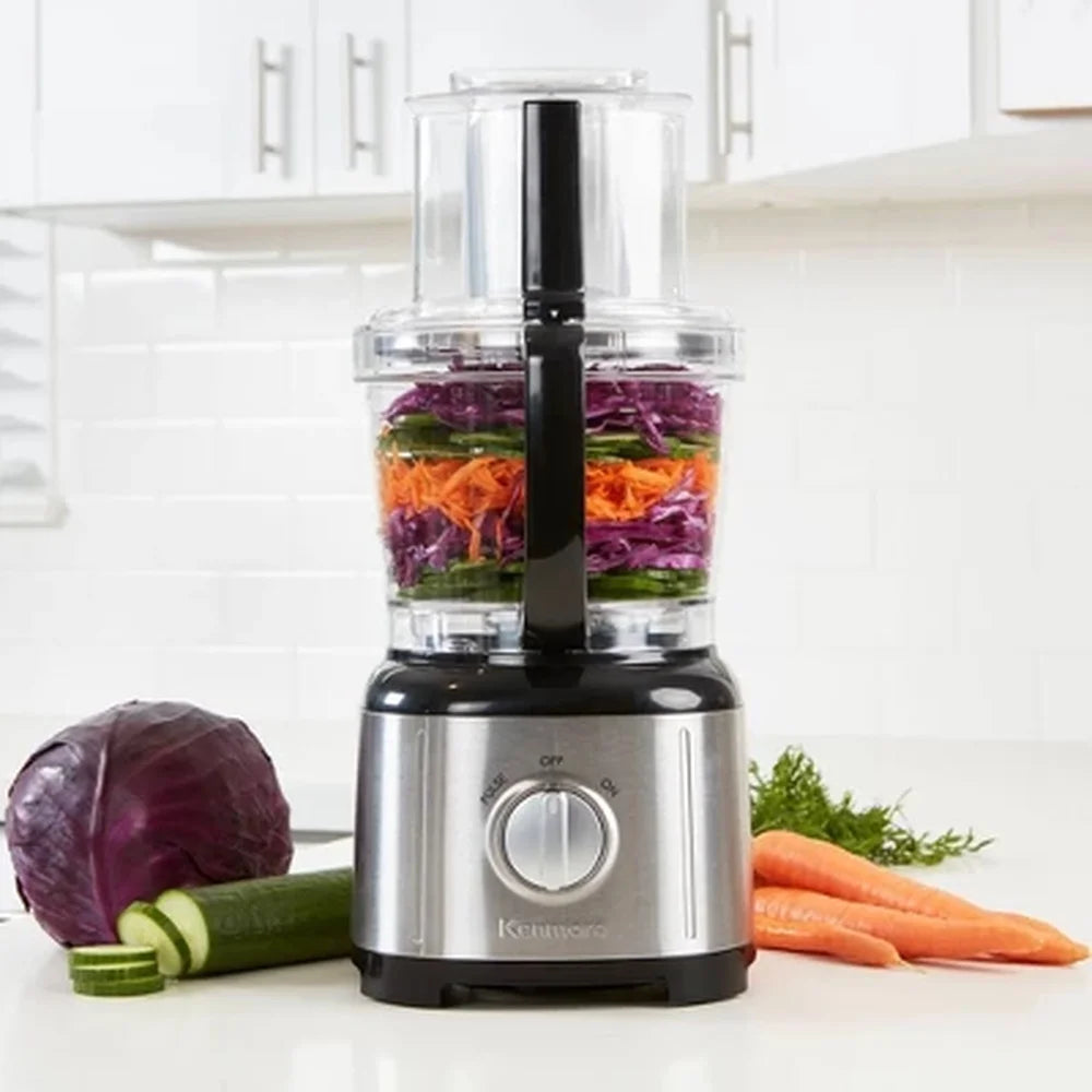 11 Cup Food Processor 500W Stainless Steel Blades Dishwasher Safe