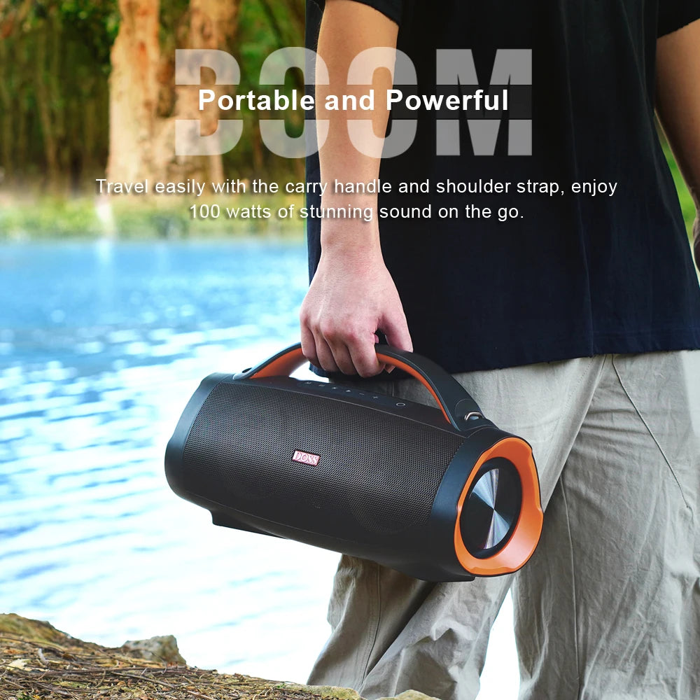 DOSS 100W Portable Bluetooth 5.3 Speaker with Deep Bass, Stereo Sound, IPX6 Waterproof & Long Battery Life