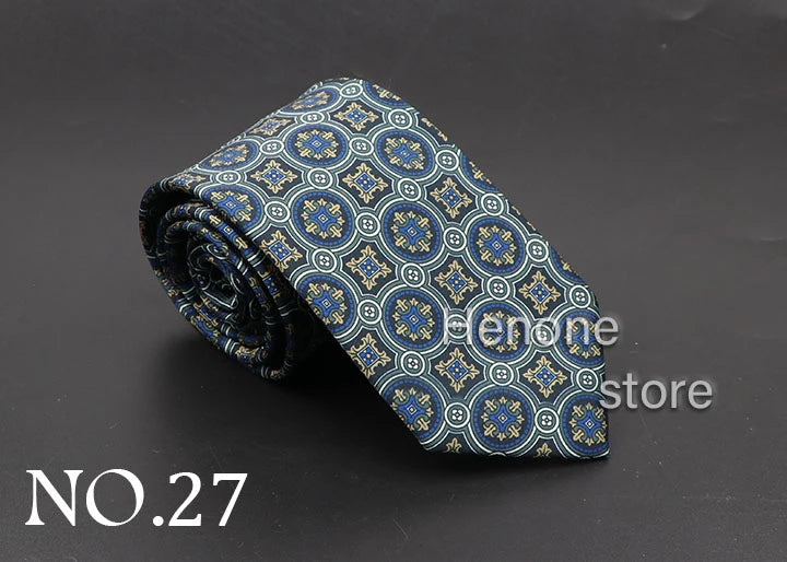 Luxury Floral & Paisley Men’s Silk Necktie .Wedding & Business Tie