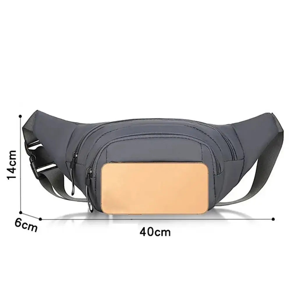 Large Capacity Men’s Nylon Waist Bag with Adjustable Strap