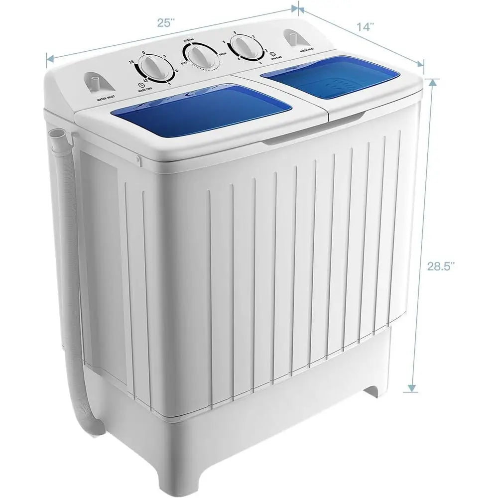 20-Lb Portable Twin Tub Washing Machine with 12-Lb Washer & 8-Lb Spin Dryer