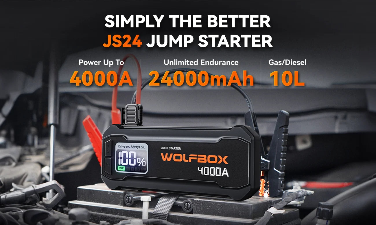 4000A Portable Car Jump Starter Battery Pack .12V Battery Booster, USB Fast Charger & LED Emergency Light