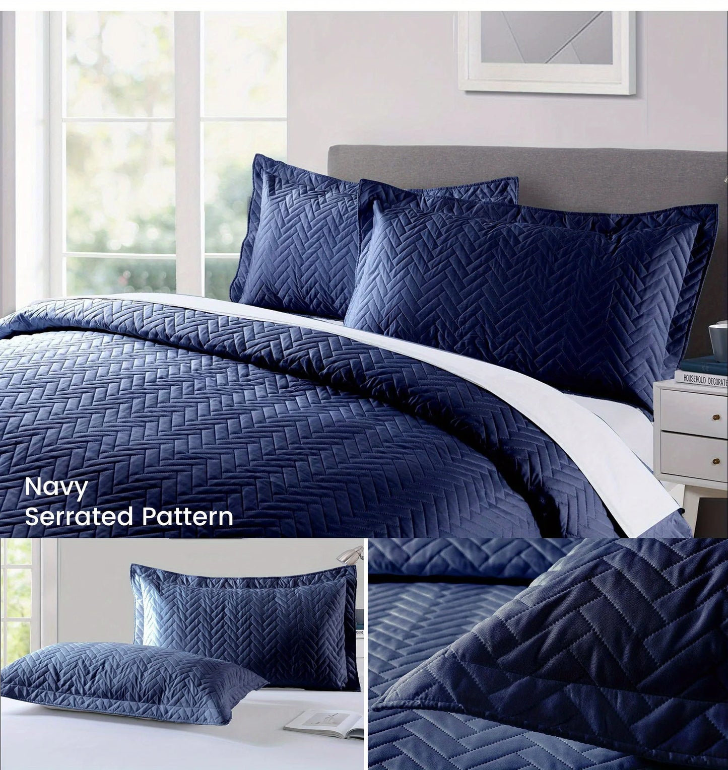 Lightweight Solid Color 2/3-Piece Quilted Bedding Set
