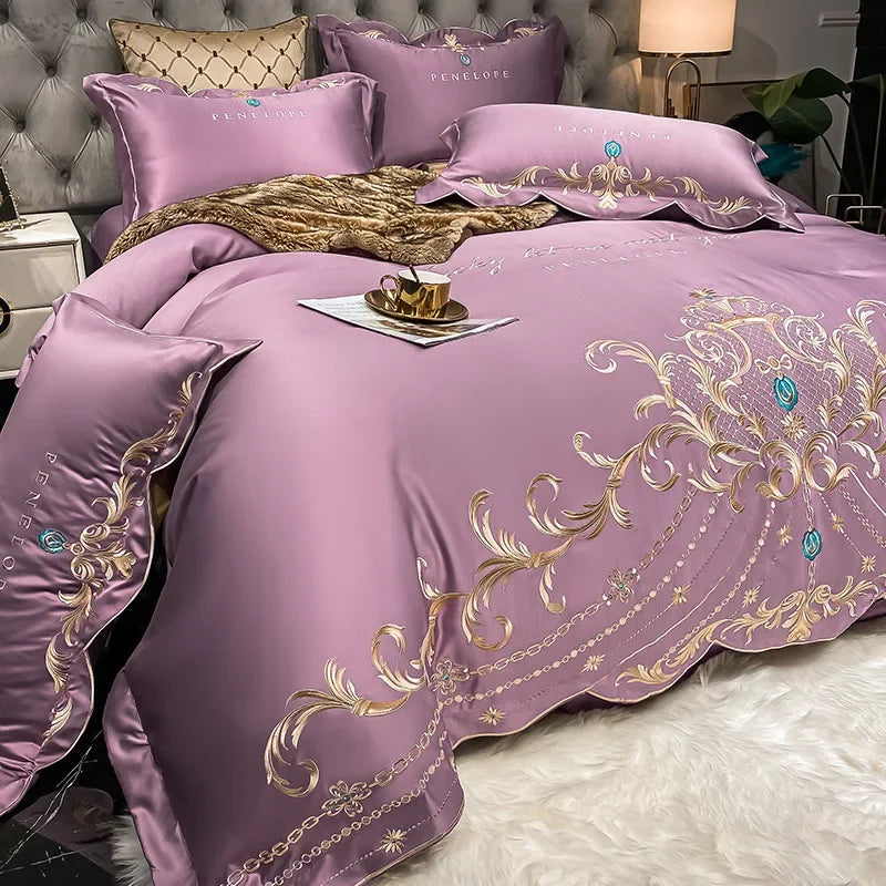 Luxury European-Style 100% Cotton 4-Piece Bedding Set