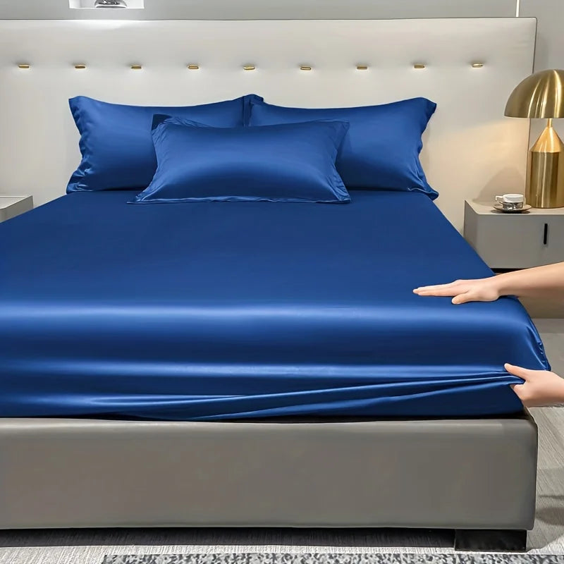 Luxury Satin Fitted Sheet .Silky Soft Deep Pocket Bedding