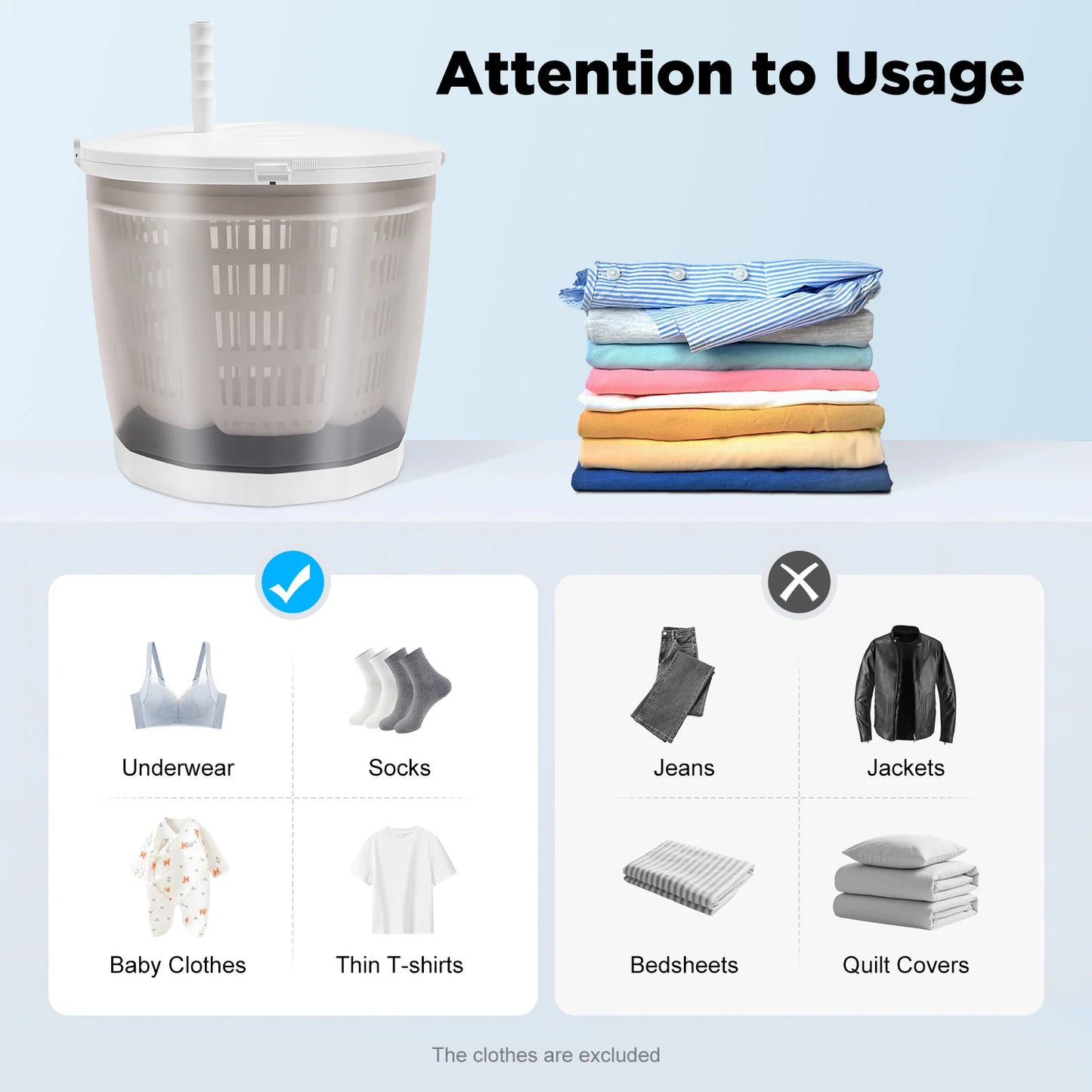 Non-Electric Manual Mini Washing Machine – Portable Hand-Crank Washer & Spin Dryer for Underwear, Socks & Baby Clothes