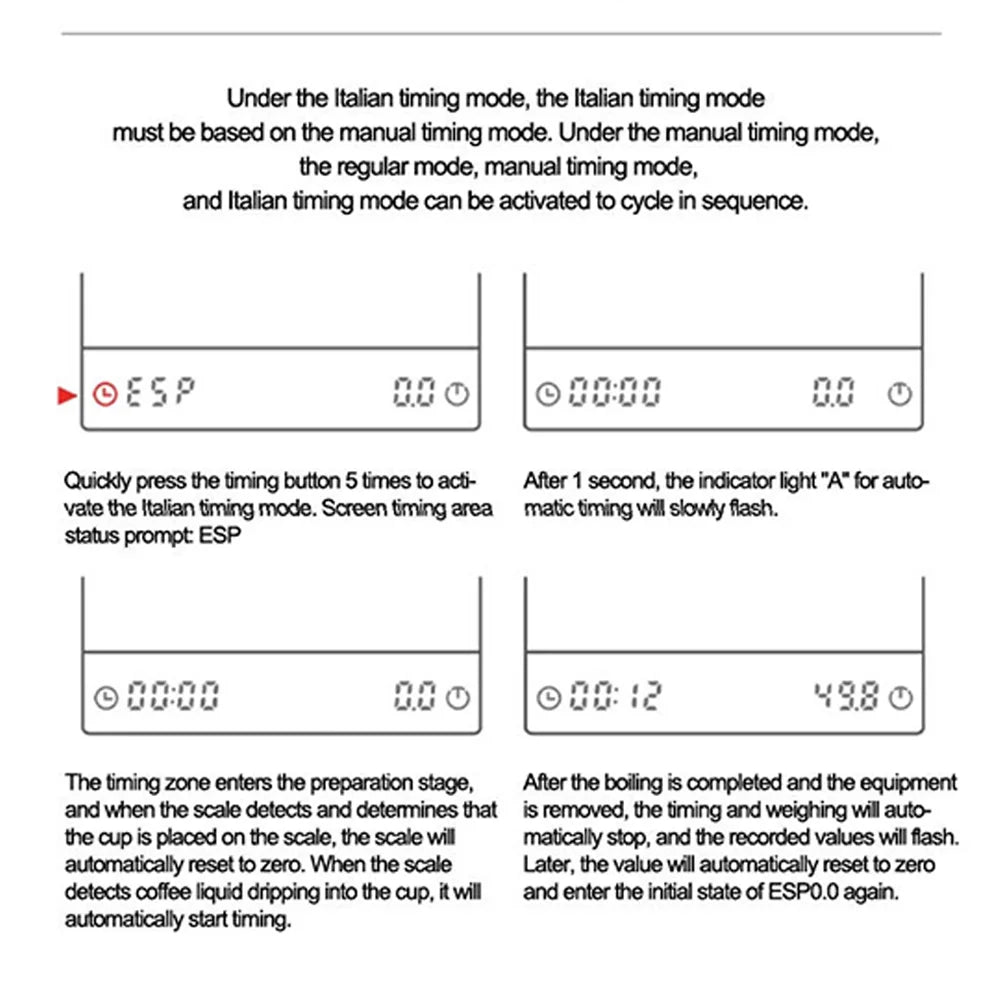 Mini Pour Over Drip Espresso Scale with Timer Rechargeable Smart Coffee Scale LED Display 0.1g for Espresso and Pour Over Coffee