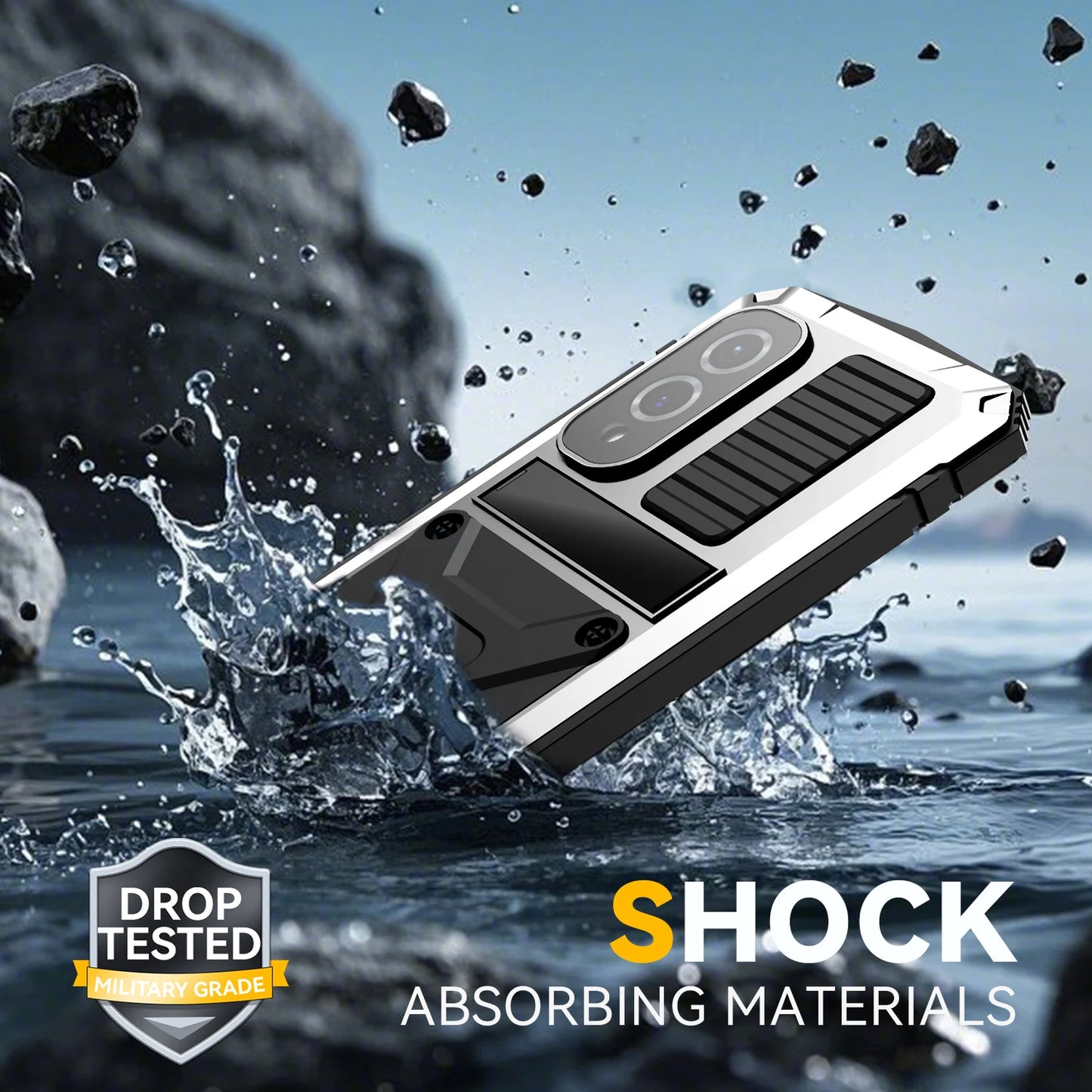 Rugged Shockproof Case for Samsung S25 Edge S24 Plus S23 Plus S25 Ultra Aluminum Metal Protective Cover